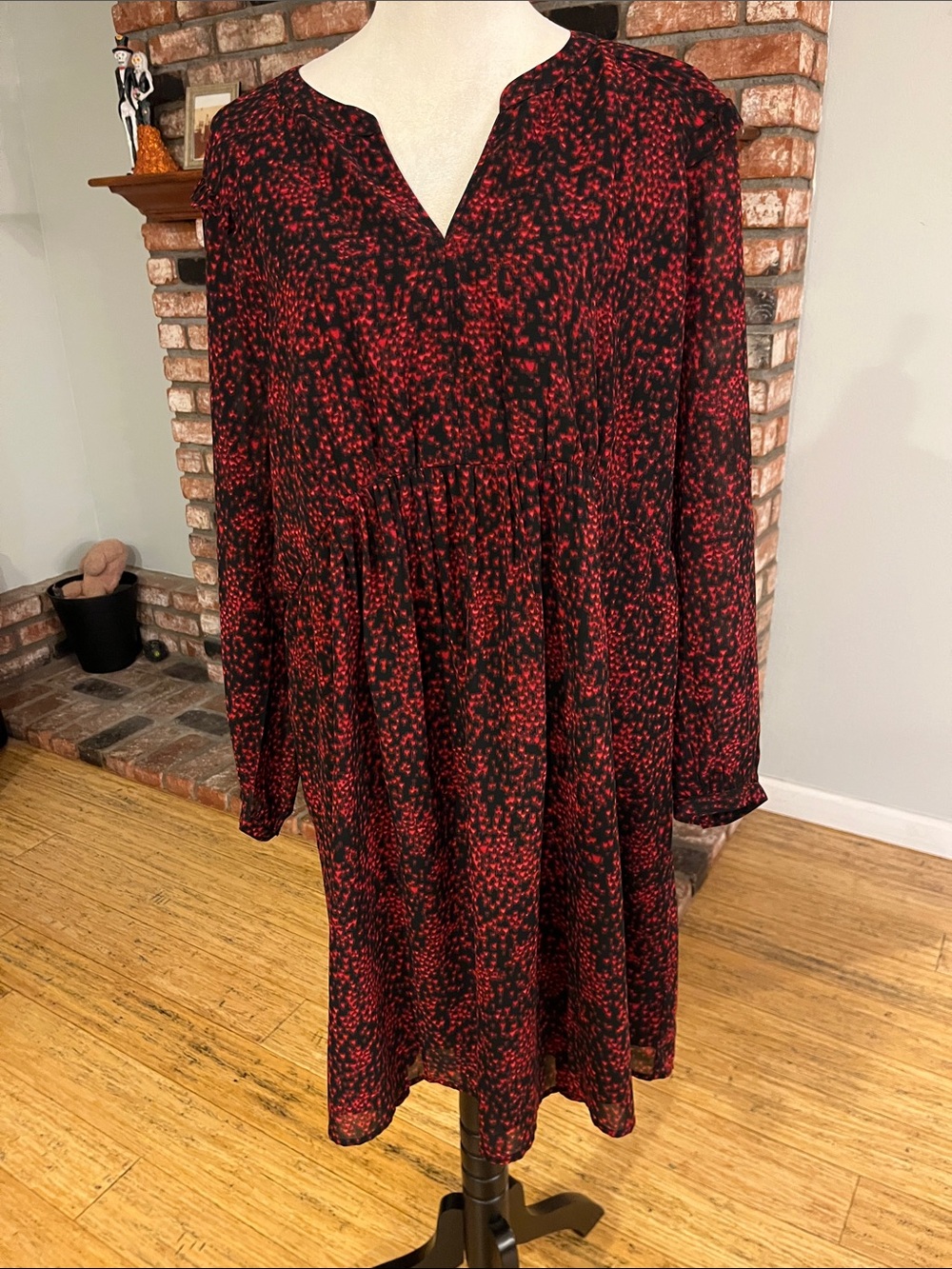 ✨ BeachLunchLounge Red & Black Printed Dress XL | Effortless Boho Chic ✨ - Picture 2 of 7